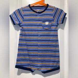 Carter’s Baby Boy  Blue Romper Stripes size 12M